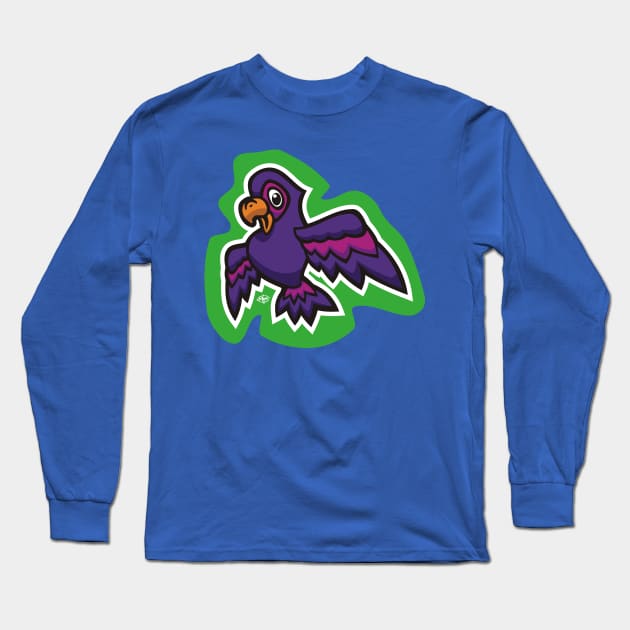 Little Purple Parrot Long Sleeve T-Shirt by MBK